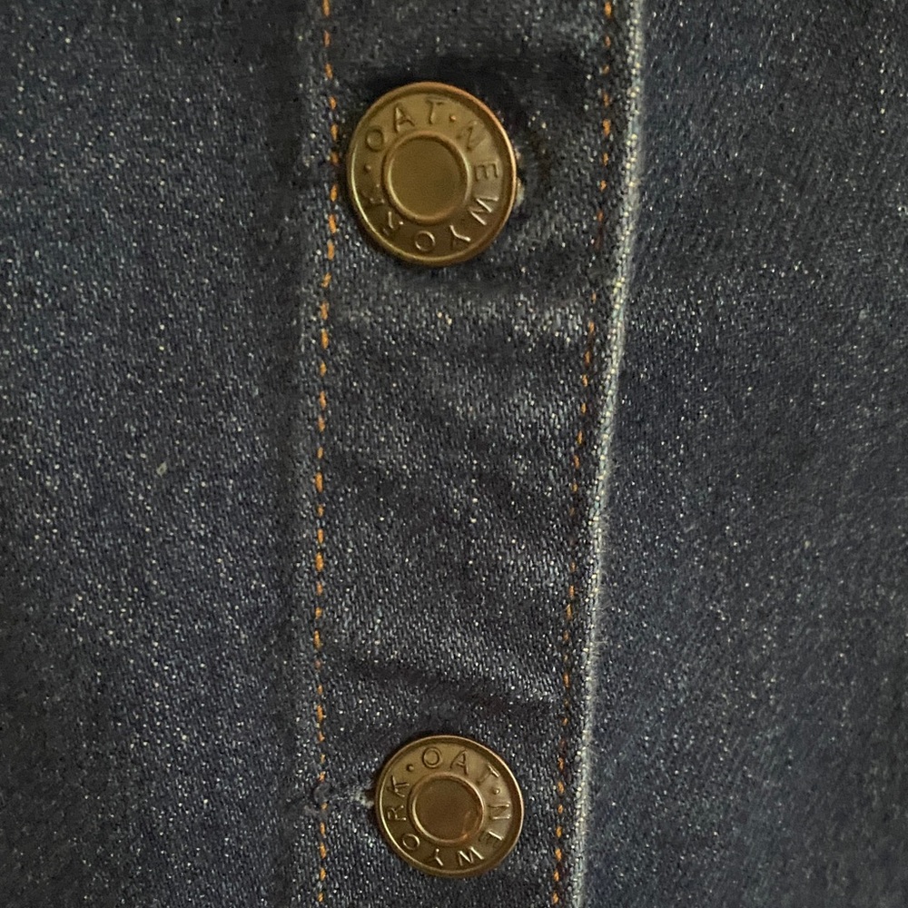 OAT Women's Fitted Denim Overall Button Dress Blue Size 14 - Picture 8 of 12